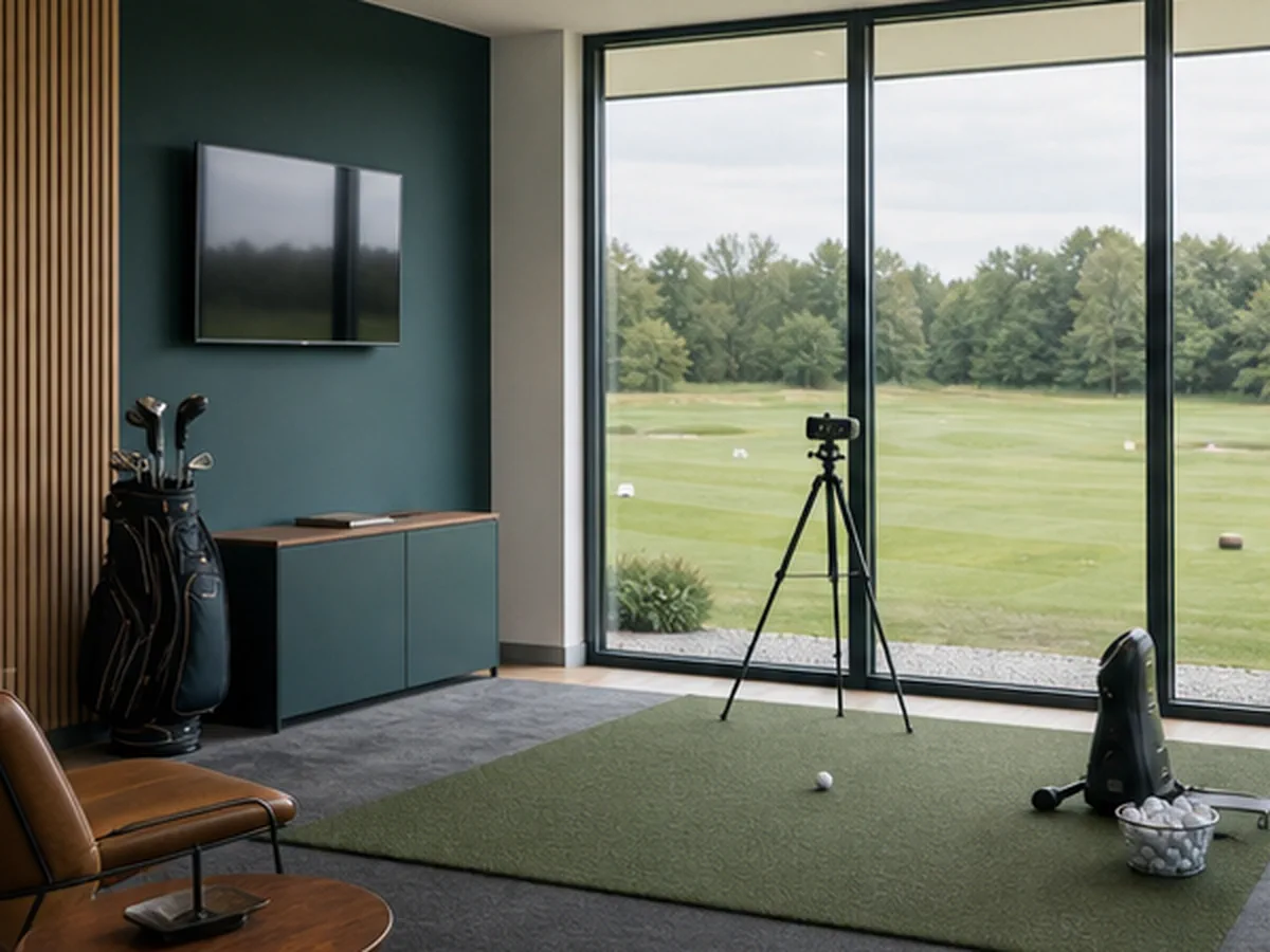 Analyse- und Trainingsraum eines Golfbetriebs